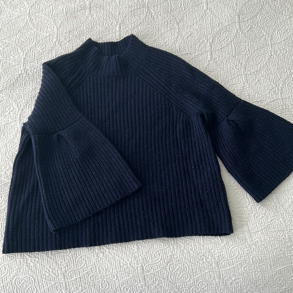 Joie Cropped Bell Sleeve Sweater XS wool cashmere